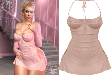 Second Life Marketplace - Lavish / Sweetheart Dress / Nude Brown